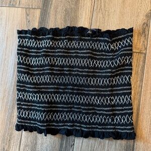 American Eagle Outfitters Black and White Patterned Mini Skirt